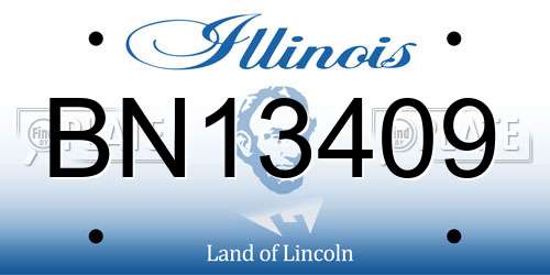 BN13409 Illinois License Plate