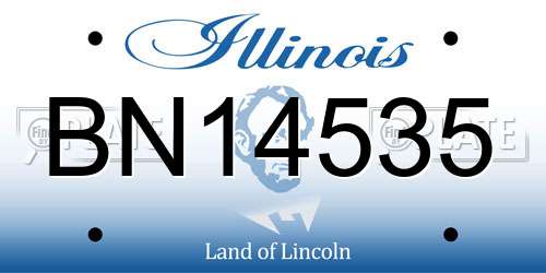 BN14535 Illinois License Plate