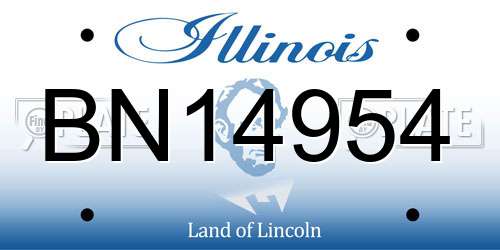 BN14954 Illinois License Plate