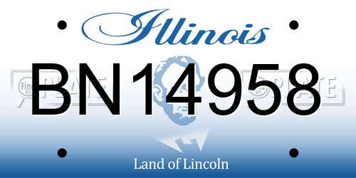 BN14958 Illinois License Plate