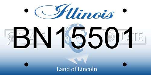 BN15501 Illinois License Plate