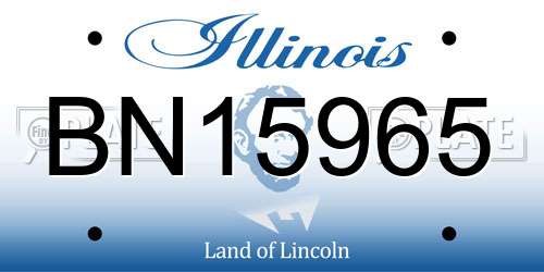 BN15965 Illinois License Plate