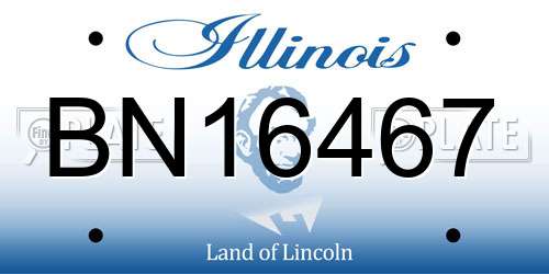 BN16467 Illinois License Plate