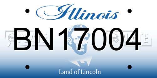 BN17004 Illinois License Plate
