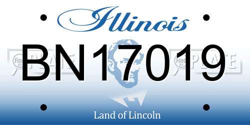BN17019 Illinois License Plate