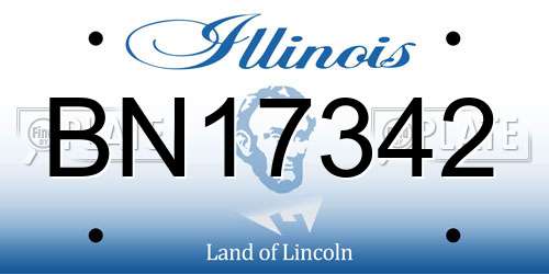 BN17342 Illinois License Plate