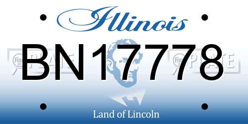 BN17778 Illinois License Plate
