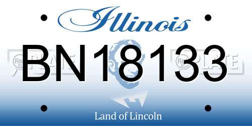 BN18133 Illinois License Plate