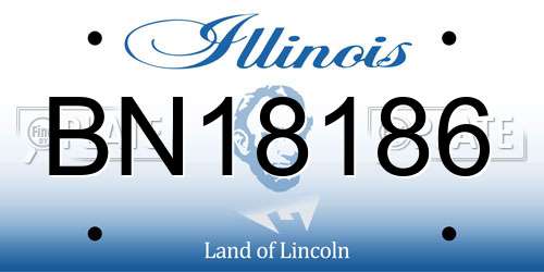BN18186 Illinois License Plate