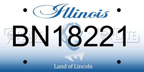 BN18221 Illinois License Plate