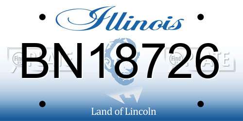 BN18726 Illinois License Plate