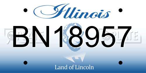BN18957 Illinois License Plate