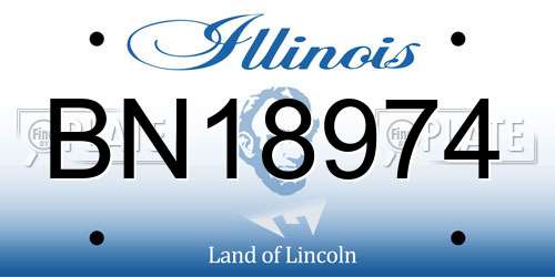 BN18974 Illinois License Plate