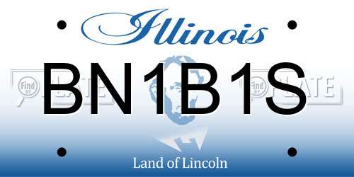 BN1B1S Illinois License Plate