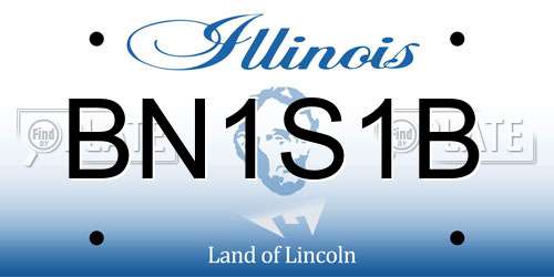 BN1S1B Illinois License Plate
