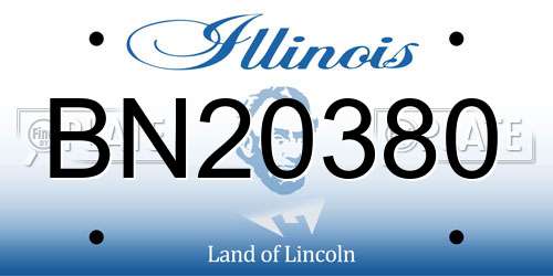 BN20380 Illinois License Plate