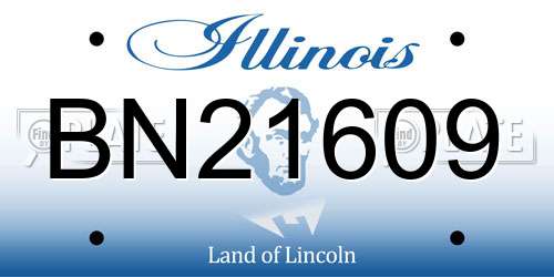 BN21609 Illinois License Plate