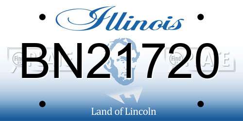 BN21720 Illinois License Plate