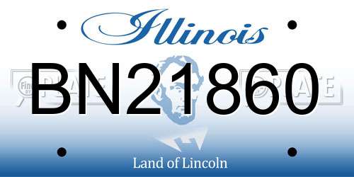 BN21860 Illinois License Plate