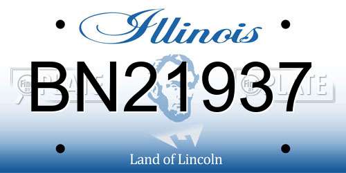BN21937 Illinois License Plate