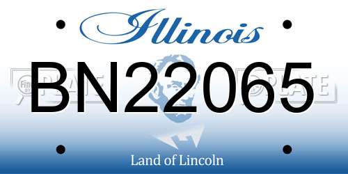 BN22065 Illinois License Plate