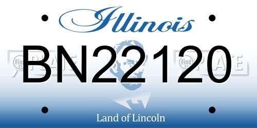 BN22120 Illinois License Plate
