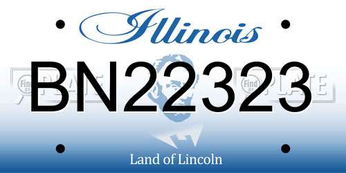 BN22323 Illinois License Plate