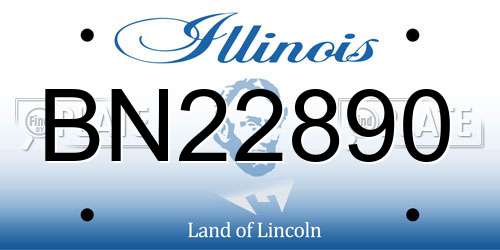 BN22890 Illinois License Plate