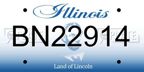 BN22914 Illinois License Plate