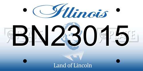 BN23015 Illinois License Plate