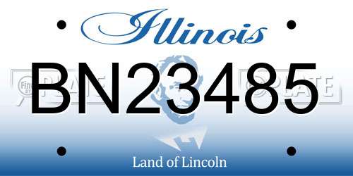BN23485 Illinois License Plate