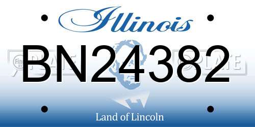 BN24382 Illinois License Plate