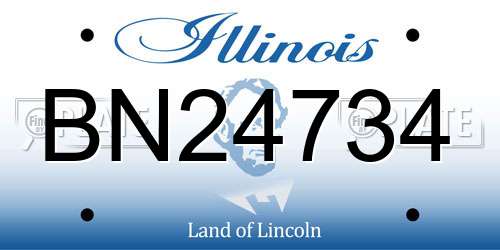 BN24734 Illinois License Plate