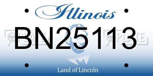 BN25113 Illinois License Plate