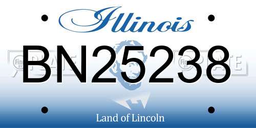 BN25238 Illinois License Plate
