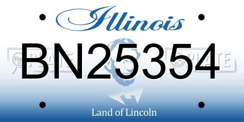BN25354 Illinois License Plate