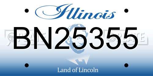 BN25355 Illinois License Plate