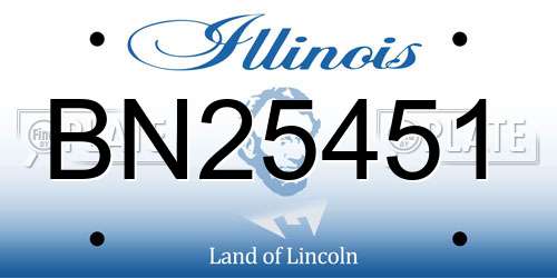 BN25451 Illinois License Plate