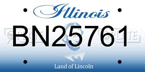 BN25761 Illinois License Plate