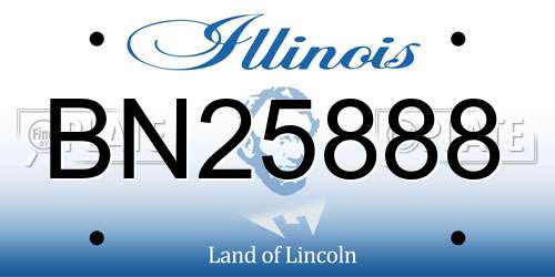 BN25888 Illinois License Plate