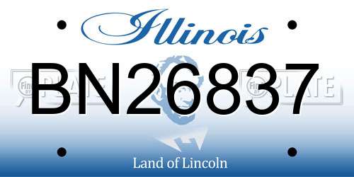 BN26837 Illinois License Plate