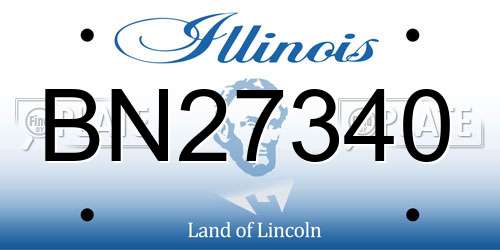 BN27340 Illinois License Plate