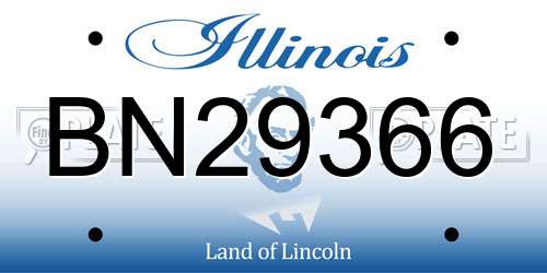 BN29366 Illinois License Plate