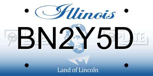 BN2Y5D Illinois License Plate