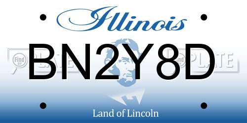 BN2Y8D Illinois License Plate