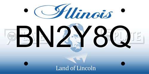 BN2Y8Q Illinois License Plate
