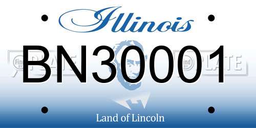 BN30001 Illinois License Plate