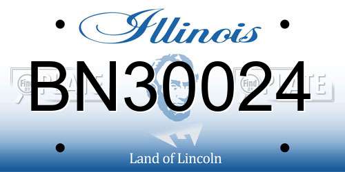 BN30024 Illinois License Plate