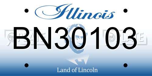 BN30103 Illinois License Plate