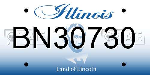BN30730 Illinois License Plate